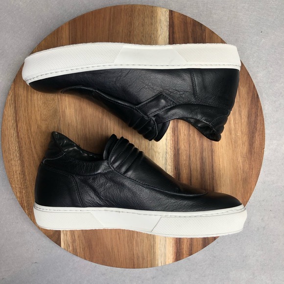 Ylati Footwear Made in Italy Nero Low Top Black Leather Slip On Sneaker Size 39 - Picture 6 of 7